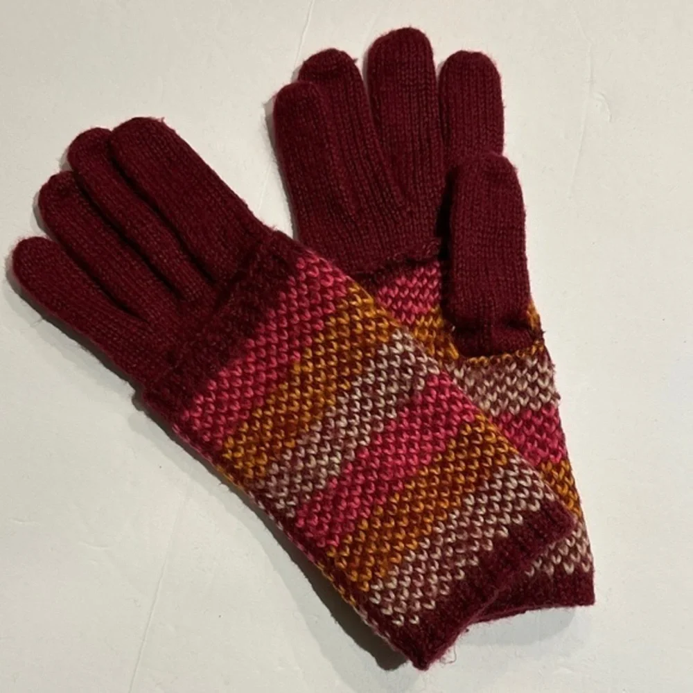 Layered Colorful Knit Sweater Gloves/fingerless gloves set